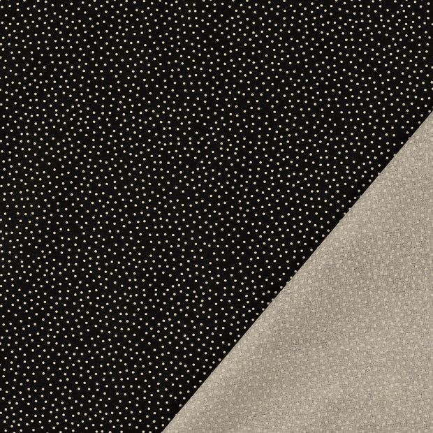 Popeline de Coton tissu Noir imprimé 