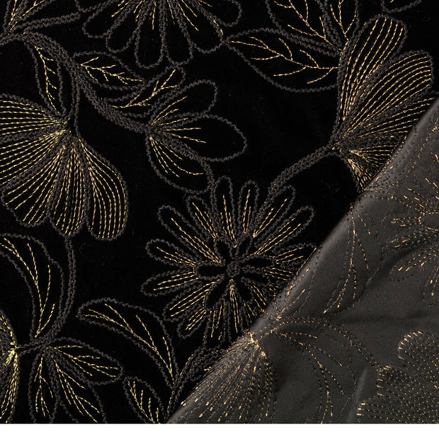 Velours tissu brodé 
