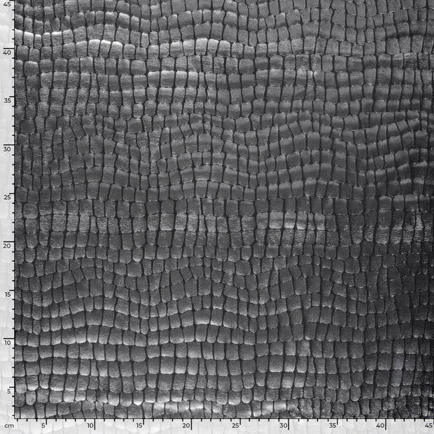 Lamé fabric Crocodiles Silver
