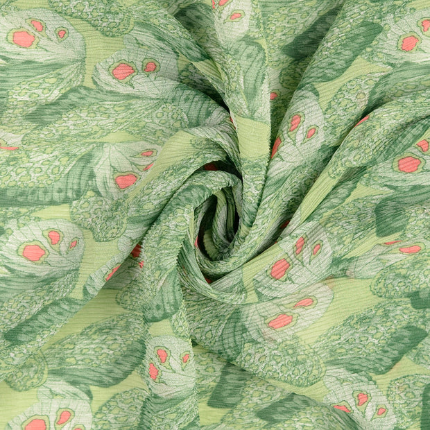 Chiffon fabrik apfelgrün Plissiert 
