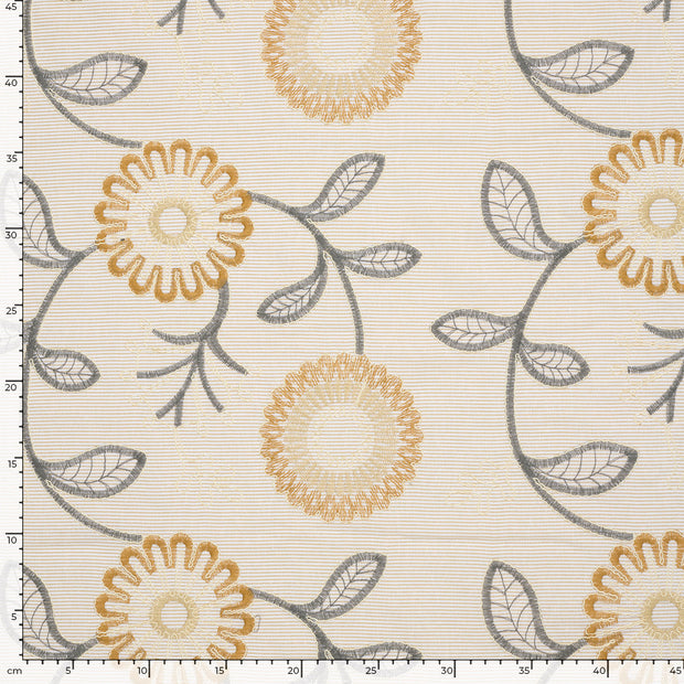 Baumwoll Webware fabrik Blumen Beige