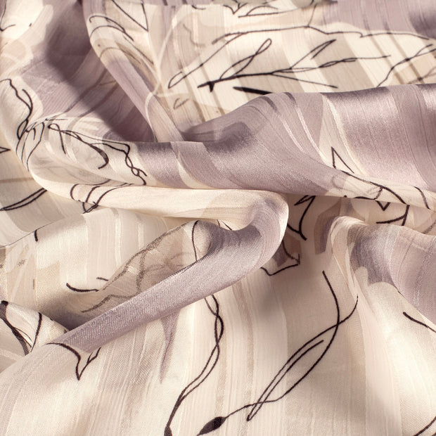 Chiffon fabrik Blumen Hellgrau