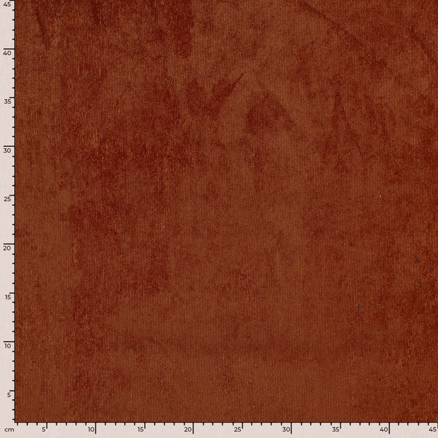 Velours Côtelé Bébé Stretch 21w tissu Unicolore Brique