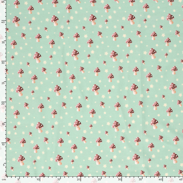 Jersey tissu champignons Menthe