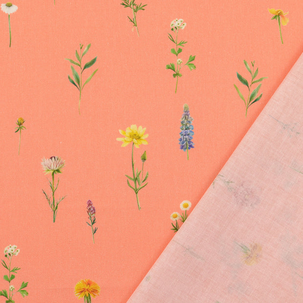 cretonne fabric coral 