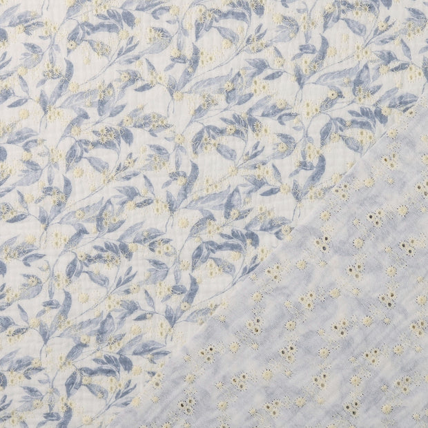 Cotton Poplin fabric embroidered 