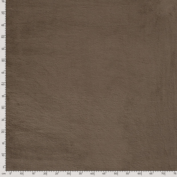 Bambus Fleece fabrik Uni Braun-Taupe