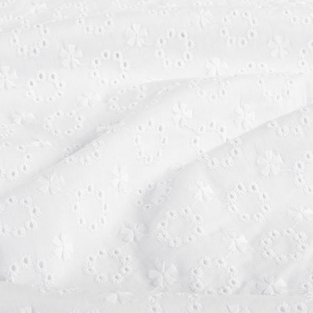 Cotton Poplin fabric Flowers White
