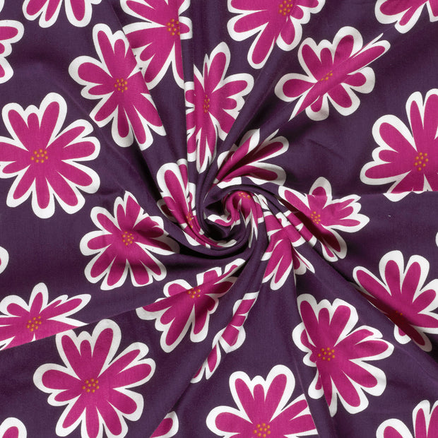 French Terry fabric Purple brushed and digital printed 