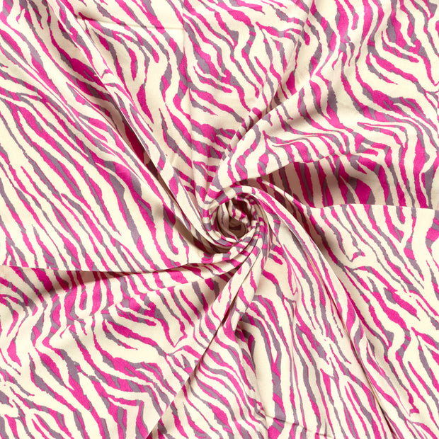 Viscose Satin tissu Rose imprimé 
