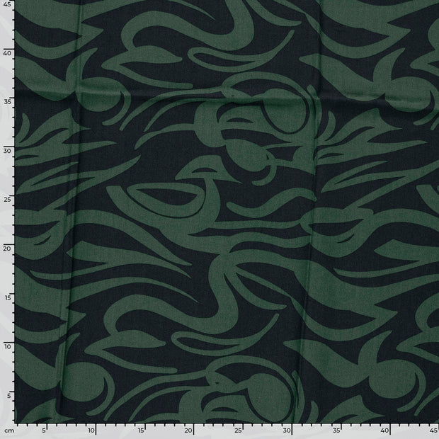 Viscose Twill fabrik Abstrakt Petrol