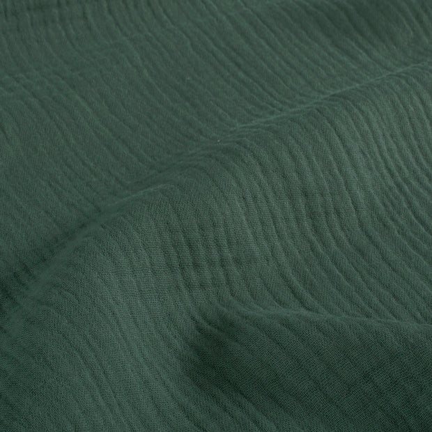 Muslin GOTS organic fabric Unicolour Dark Green