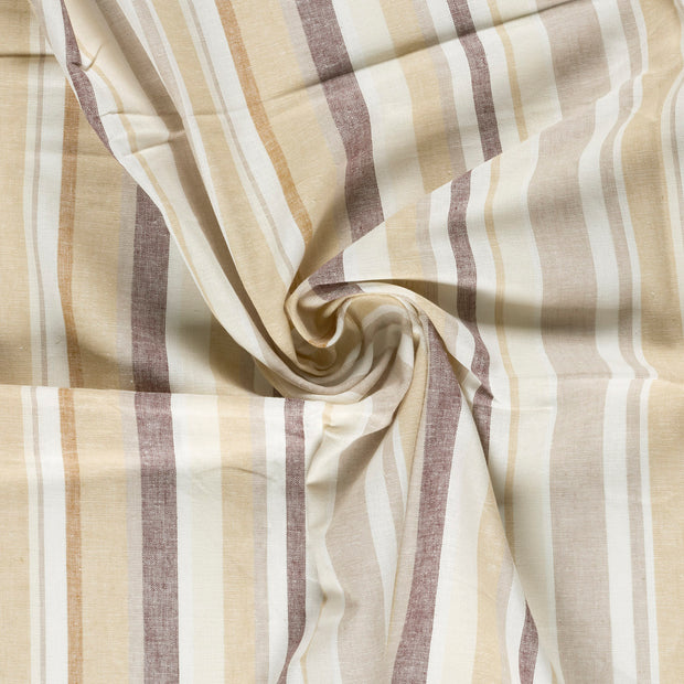 Linen fabric Beige yarn dyed 