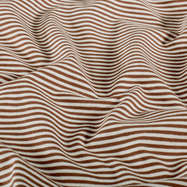 Cotton Jersey Yarn Dyed fabric Stripes Rust