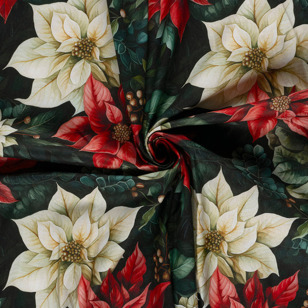 Panama fabric Black digital printed 