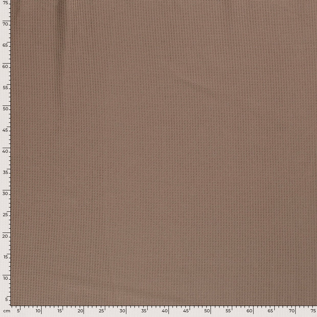 Gauffré Jersey tissu Unicolore Marron taupe