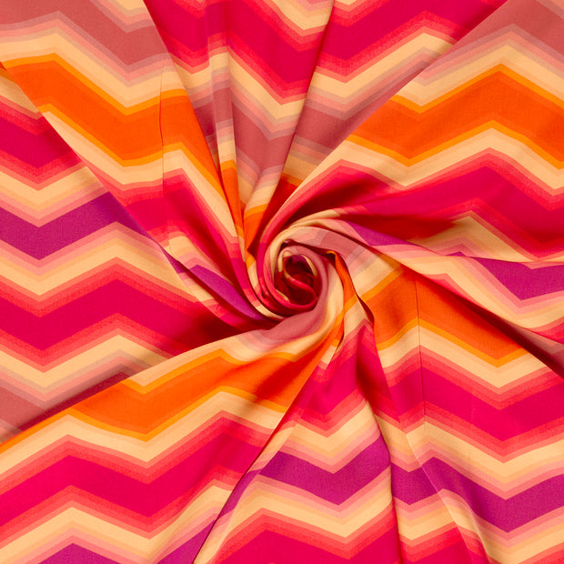 Viscose Satin tissu Saumon imprimé numérique 