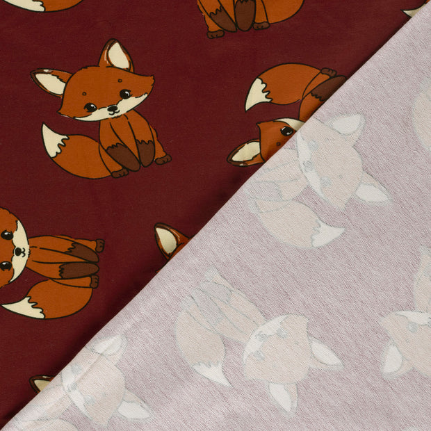 French Terry fabric Foxes brushed and digital printed 