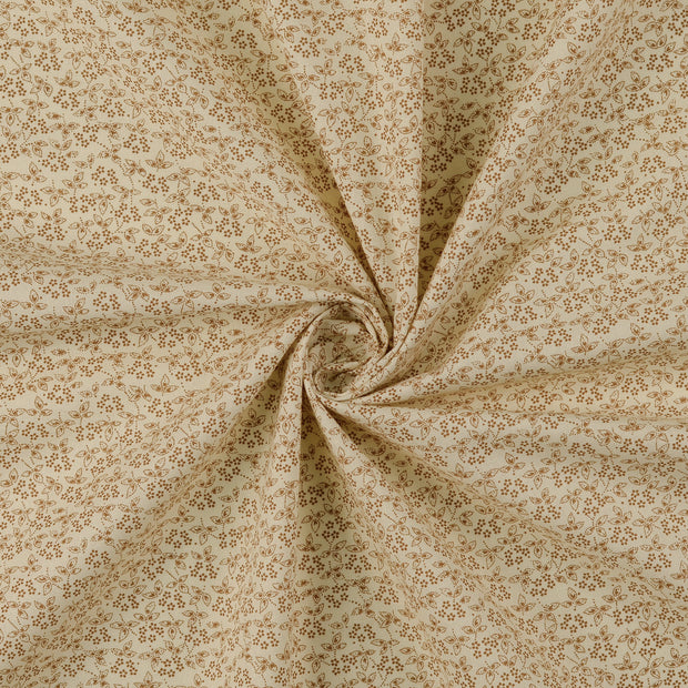 Popeline de Coton tissu Beige 