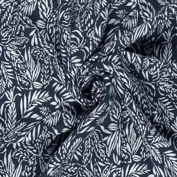Viscose Nylon Crepe fabric Navy printed 