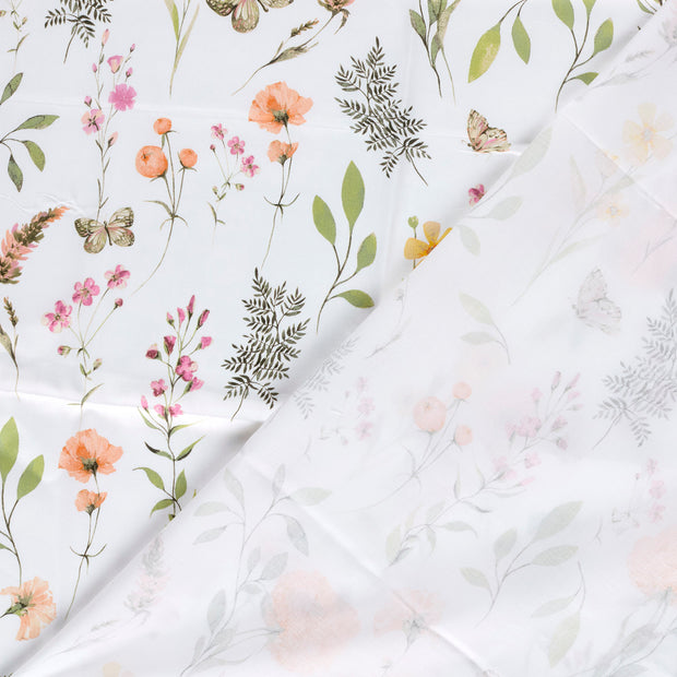 Cotton Satin fabric Flowers digital printed 