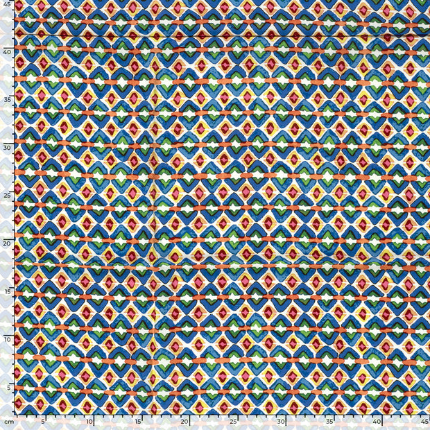 Viscose Poplin fabric Abstract Indigo