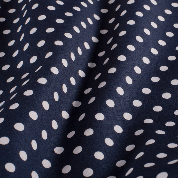 Cotton Poplin fabric Dots Navy