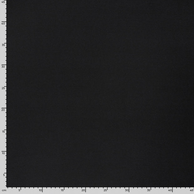 Rib Jersey fabric Unicolour Black