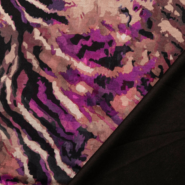 Cotton Jersey fabric Aubergine digital printed 