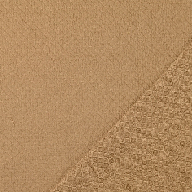 Popeline de Coton tissu Beige fil teint 