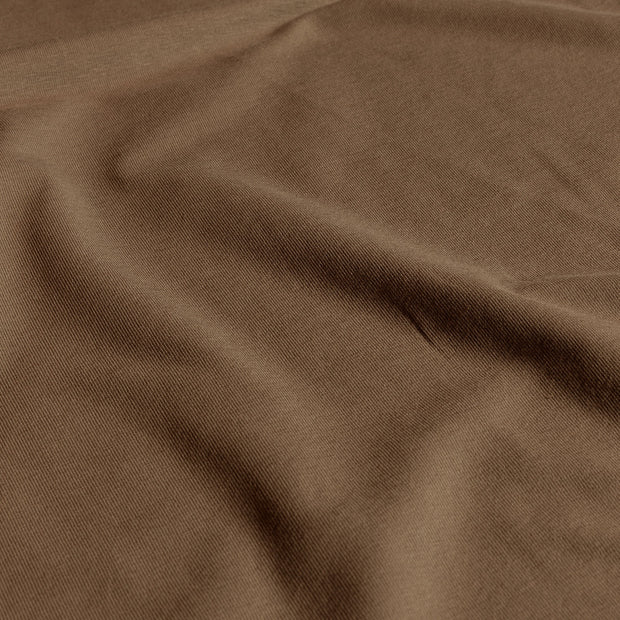 Jersey de Coton GOTS tissu Unicolore Gris taupe