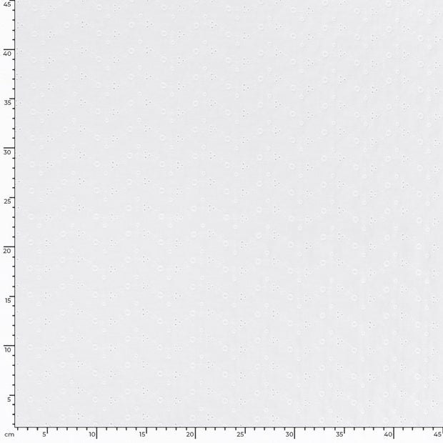 Cotton Poplin fabric Flowers White