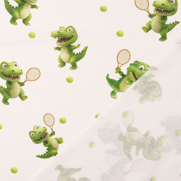 Cretonne fabric White digital printed 