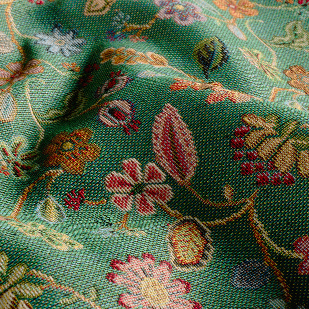 Gobelin tissu fleurs Turquoise