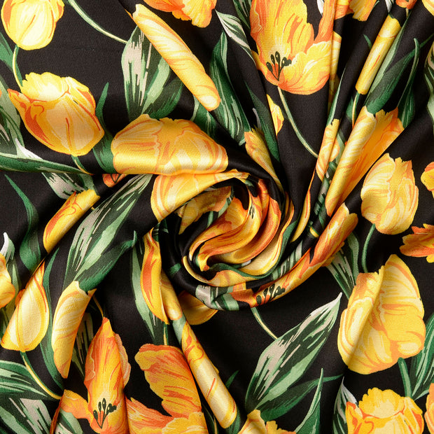 Viscose Satin fabrik Gelb 