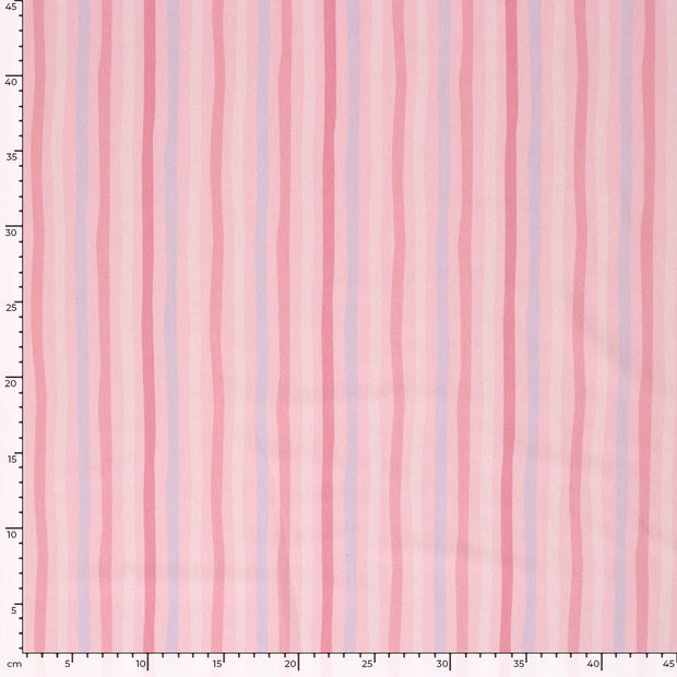 Jersey tissu rayures Vieux rose