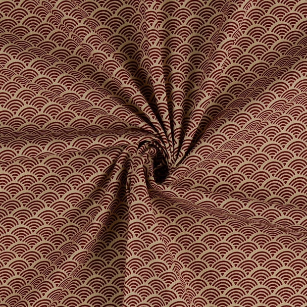 Popeline de Coton tissu Bordeaux 