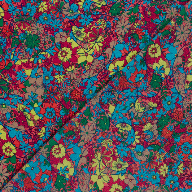 Polyester Bubble fabric Flowers printed 