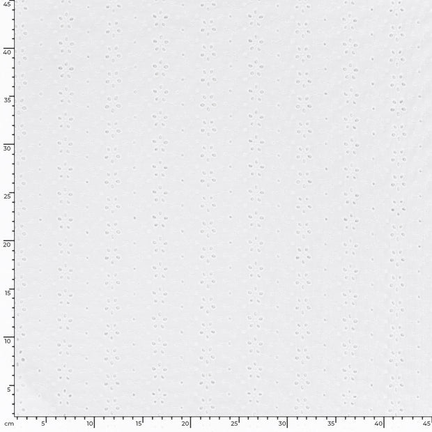 Cotton Poplin fabric Flowers White