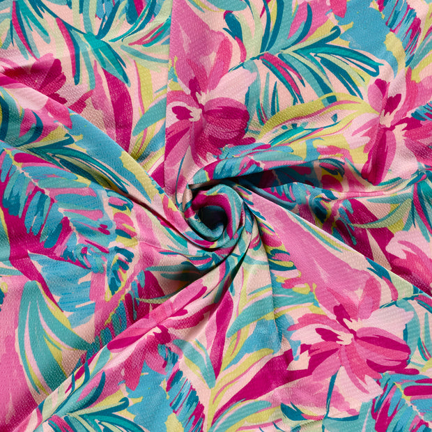 Polyester Bubble fabric Light Pink printed 