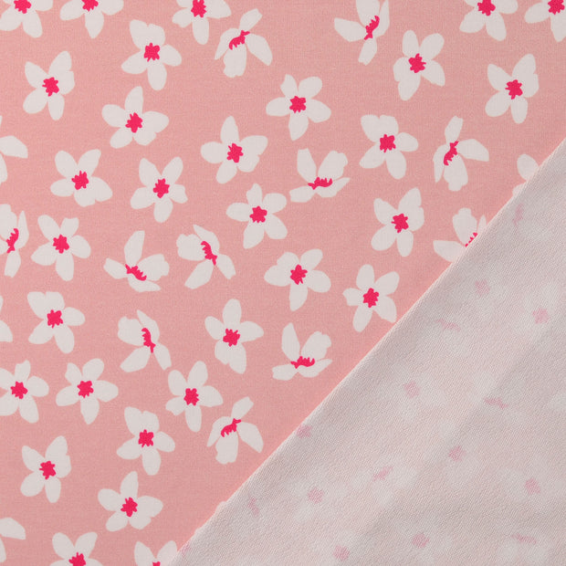 French Terry fabric Pink printed 