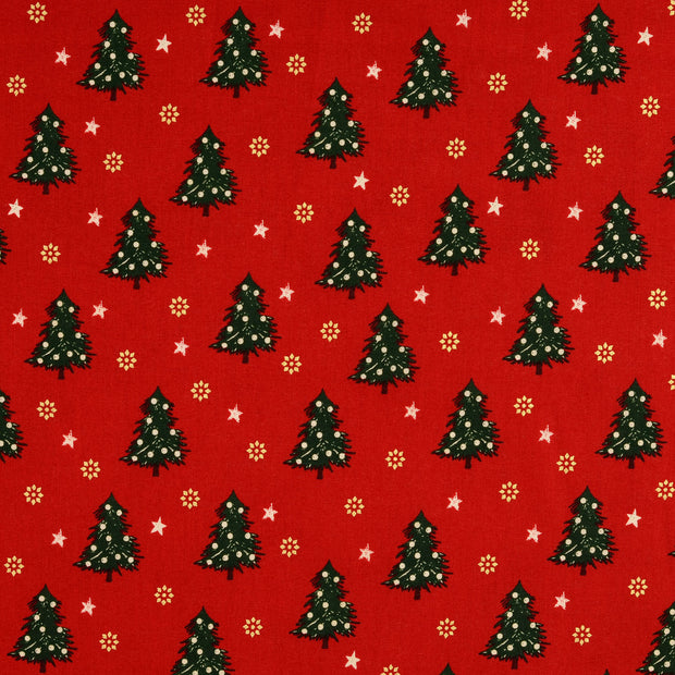  tissu arbres rouge