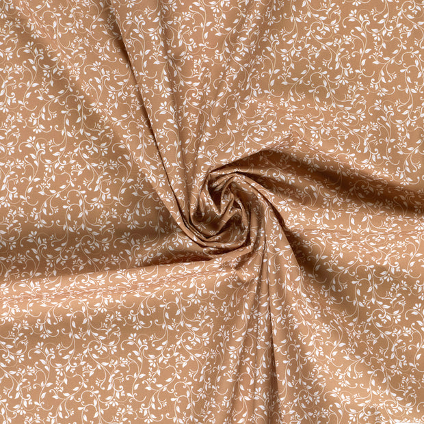 Popeline de Coton tissu Beige imprimé numérique 