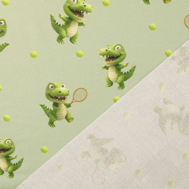 Cretonne fabric Olive Green digital printed 