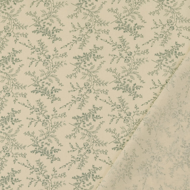 Cotton Poplin fabric Mint printed 