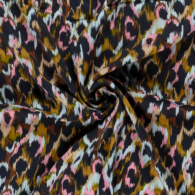Viscose Satin fabric Baby Blue printed 