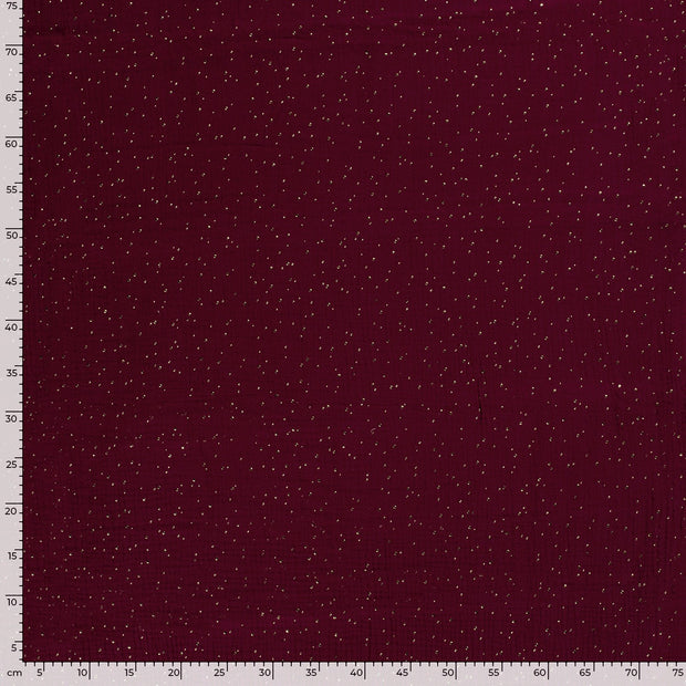 Muslin fabric Dots Bordeaux