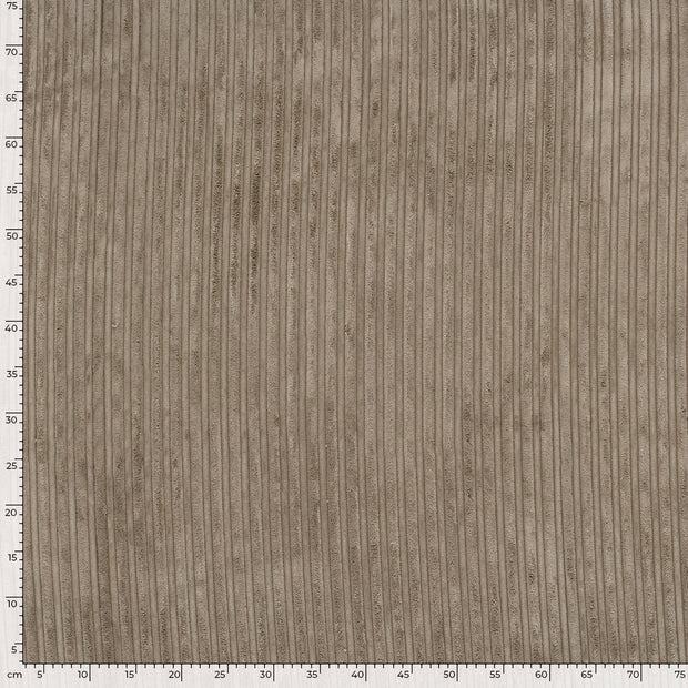 Velours Côtelé 4.5w tissu Unicolore Gris taupe