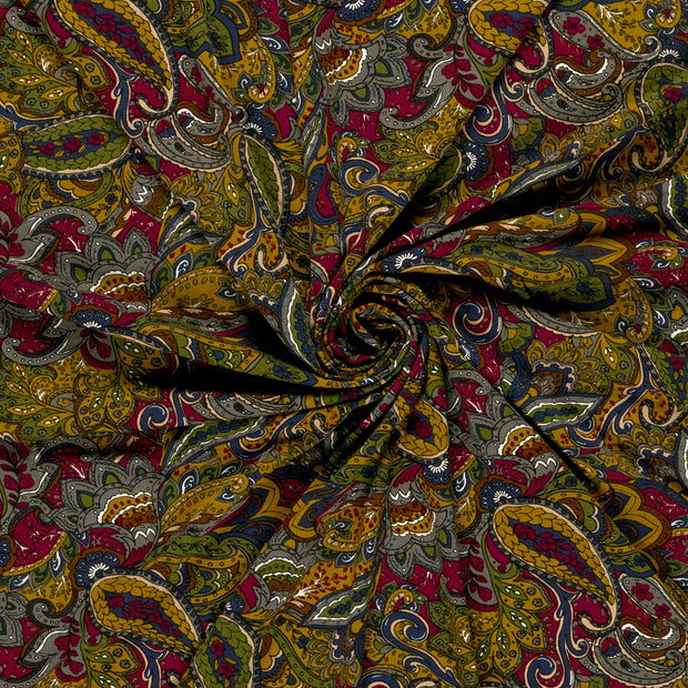 Viscose Vortex Jersey fabric Bordeaux printed 