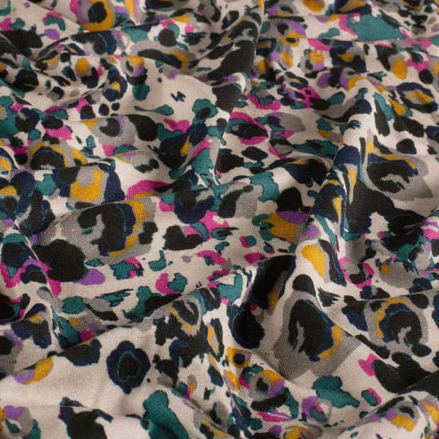 Viscose Vortex Jersey fabric Abstract Magenta